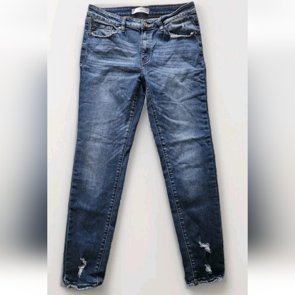 KanCan Distressed Frayed Hem Stretch Skinny Jeans Women's Size 29 Waist